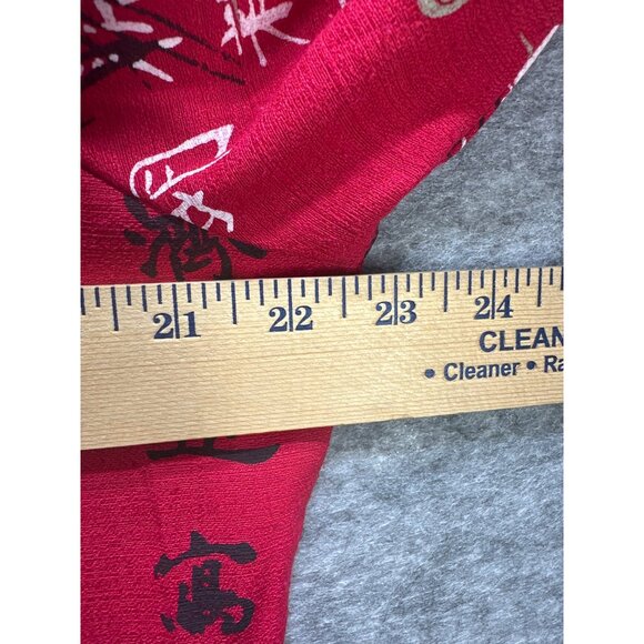 Dressbarn Womans Red Kimono-Style Shirt 18/20 Asian-Inspired Print Short Sleeve - Picture 3 of 5